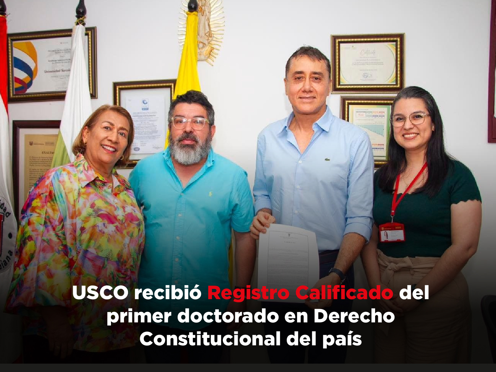 USCO recibió Registro Calificado del primer doctorado en Derecho Constitucional del país